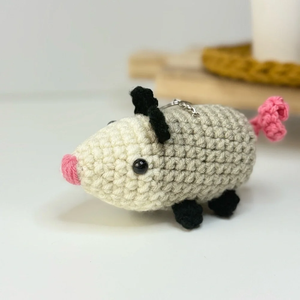 Handcrafted Opossum Keychain